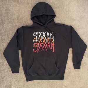 SIXX A.M. Band Pullover Hoodie Size XL Black Graphic